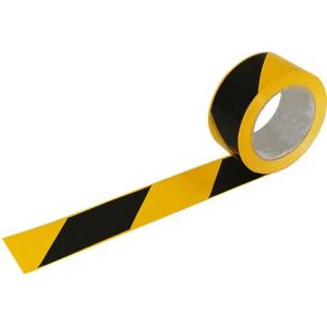 RUBAN ADHESIF NOIR/JAUNE - 66M X 50MM - TALIAPLAST