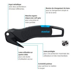 Lames de rechange pour cutter de sécurité / ouvre-film COMBI by Martor 2